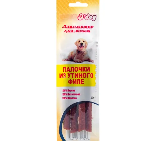 O'dog Лакомство Палочки из утиного филе, 45 г