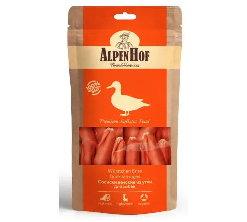 AlpenHof Сосиски венские из утки для собак 80 г