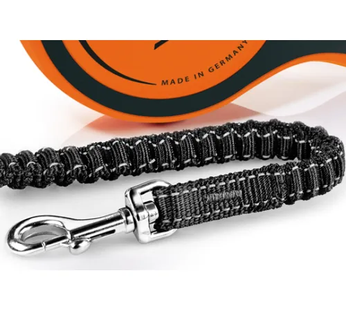 Поводок-рулетка Flexi Xtreme, лента, черный/оранжевый, XS, 3 м