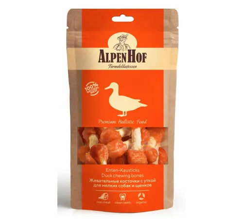 AlpenHof Жевательные косточки с уткой для мелких собак и щенков 50 г