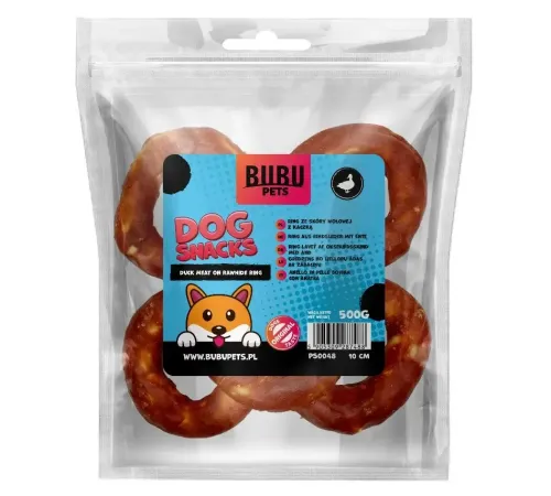 Bubu Pets Мясо утки на сыромятных кольцах, 500 г
