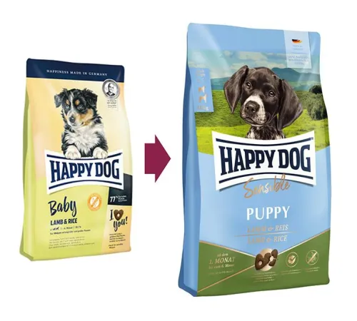 Happy Dog Puppy Sensible (Ягненок и рис), 18 кг