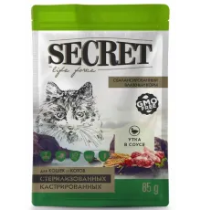 Secret Life Force для стерилизованных кошек (Утка в соусе), 85 г х 24 шт