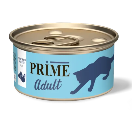 Prime Adult Консервы (Паштет из курицы и говядины) для кошек, 75 г