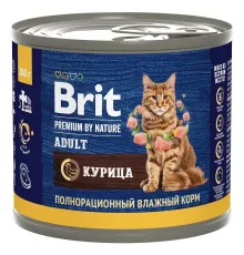 Брит Премиум Консервы для взрослых кошек (Курица), 200 г