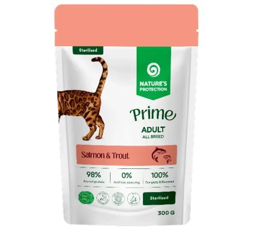 Nature's Protection Prime Adult Sterilised (Лосось и форель в соусе), 85 г