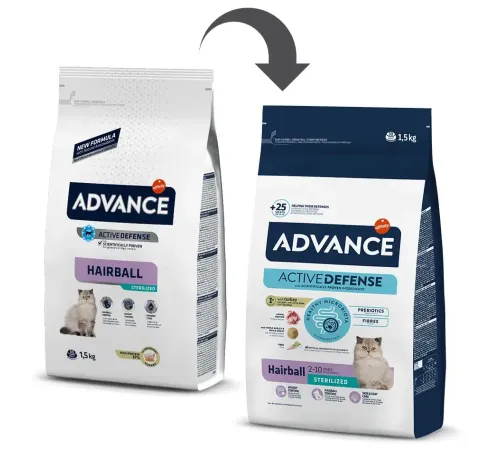 Advance Cat Sterilized Hairball (Индейка и ячмень), 1,5 кг