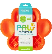 PetDreamHouse Миска для медленного кормления PAW Slow Feeder, оранжевая