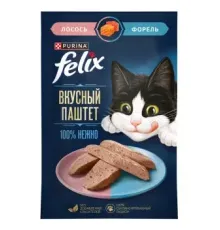 Felix Вкусный паштет для взрослых кошек (Лосось и форель), 75 г