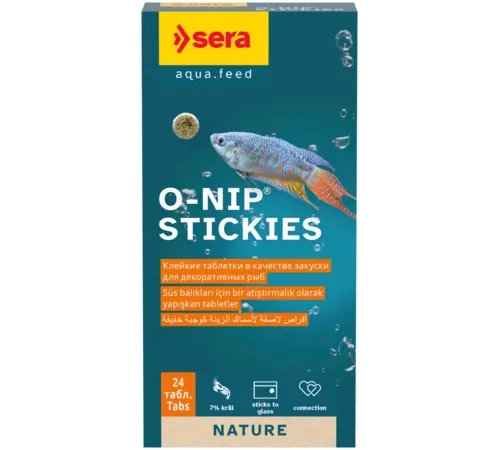 Sera Корм-лакомство для декоративных рыб O-Nip Stickies, 16 г (24 таб.)
