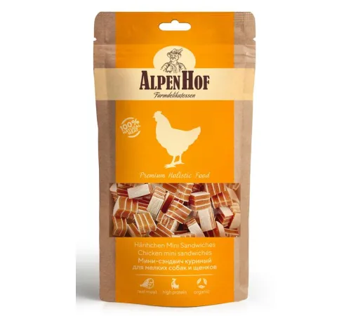 AlpenHof Мини-сэндвич куриный для мелких собак и щенков 50 г