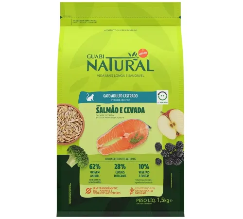 Guabi Natural Cat Sterilised (Лосось, ячмень), 1,5 кг
