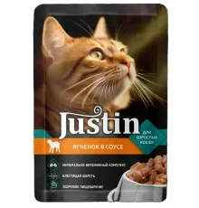 Justin Консервы для кошек (Ягненок в соусе), 75 г х 28 шт