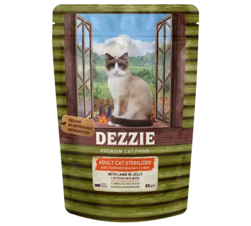 Dezzie Sterilized Cat Ягненок в желе, 85 г