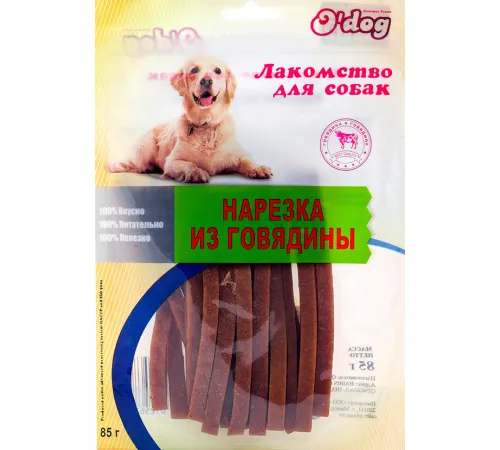 O'dog Лакомство Нарезка из говядины, 85 г