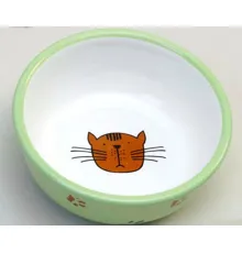 JollyPaw Миска для кошек с рисунком, 0,35 л/13 см, зеленый