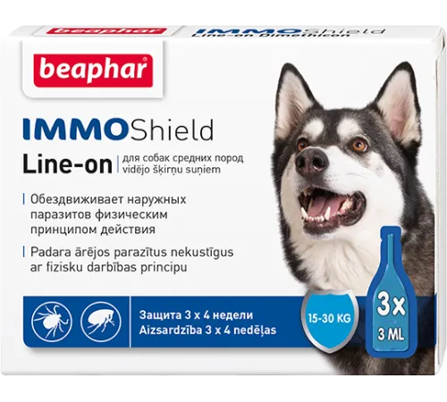 Beaphar Капли IMMO Shield Line-on для средних пород 1 пипетка