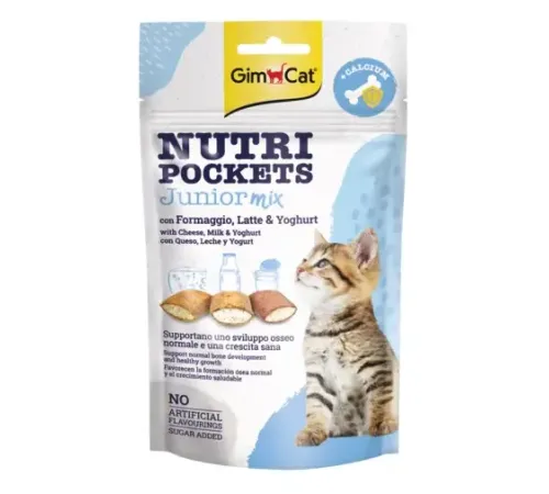 GimCat Nutri Pockets Junior Mix (сыр, молоко, йогурт), 60 г