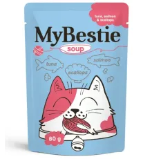 MyBestie Суп для кошек (Тунец, лосось, гребешки), 80 г