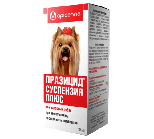 Apicenna Празицид-суспензия Плюс для собак, 10 мл