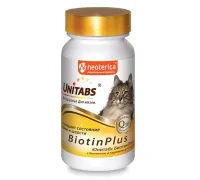 Neoterica Unitabs BiotinPlus с Q10 для кошек, 120 таб