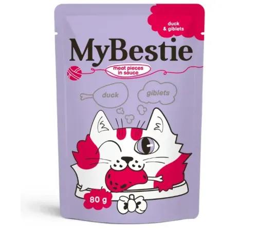MyBestie для кошек (Утка с потрошками в соусе), 80 г