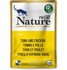 Prime Nature Паучи Тунец и куриное филе в желе для кошек, 100 г