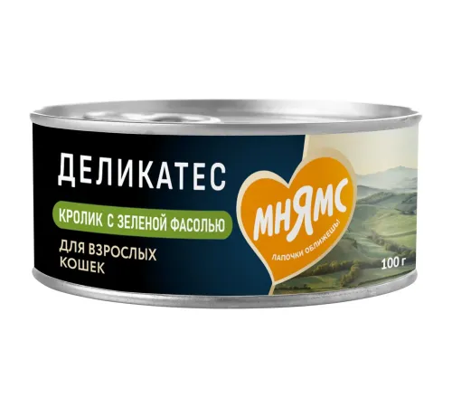 Мнямс Delicatesse Паштет для кошек (Кролик с зеленой фасолью), 100 г