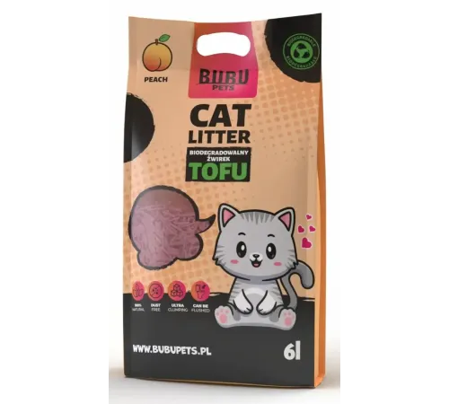 Bubu Pets Tofu Peach, 6 л (2,5 кг)