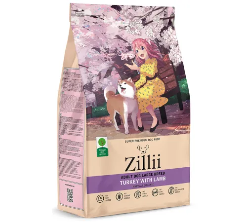 ZILLII Adult Dog Large Breed (Индейка, ягненок), 3 кг