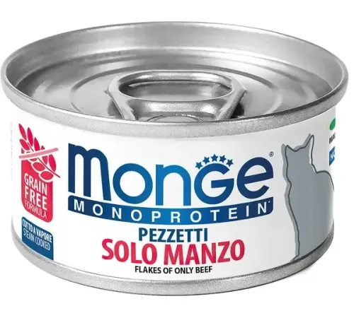 Monge Cat Monoprotein Мясные хлопья из мяса говядины, 80 г