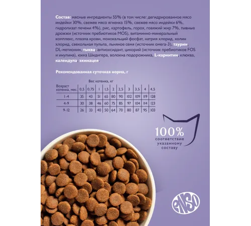 ENSO Cat Formula Perfect start (Ягненок), 350 г