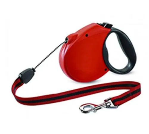 Рулетка Flexi Standard Soft M, трос 5 м, красный
