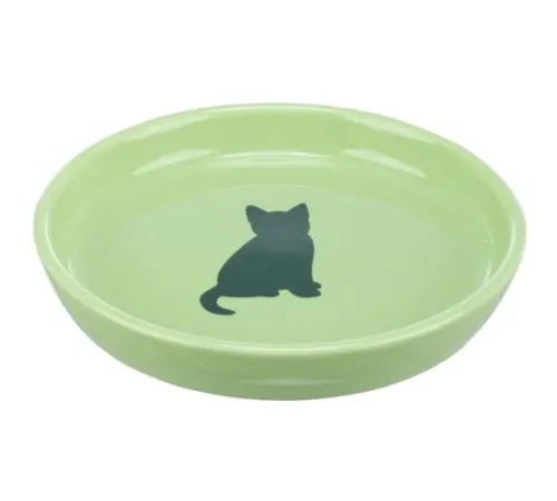 JollyPaw Миска для кошек с рисунком, 0,35 л/15 см, зелёный