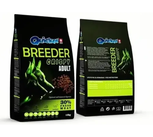 Quicker Breeder Adult Dog (Курица, говядина, рыба), 10 кг