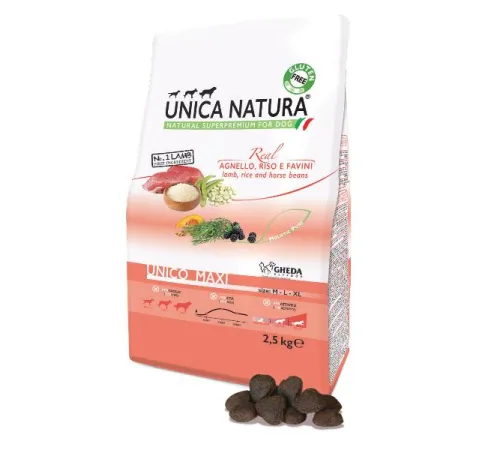 Unica Natura Unico Maxi (Ягненок, рис, конские бобы) 2,5 кг