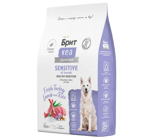 Брит Кеа Dog Adult Sensitive Healthy Digestion (Индейка, ягненок), 1,5 кг New