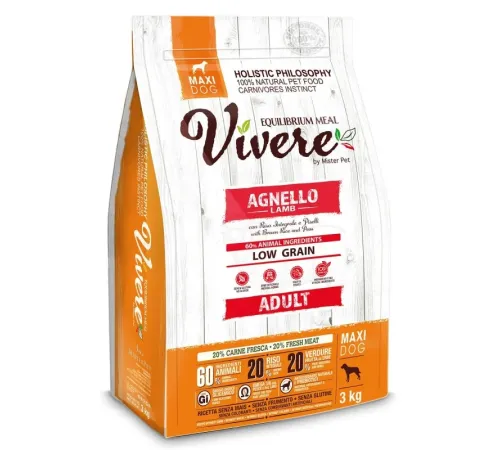 Vivere Dog Adult Maxi (Ягненок), 3 кг