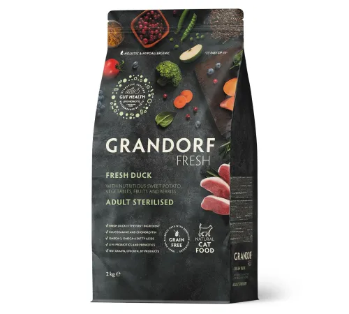 Grandorf Fresh Adult Sterilised (Утка и батат), 2 кг