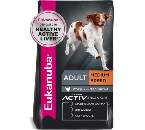 Eukanuba Adult Medium Breed (Птица), 3 кг