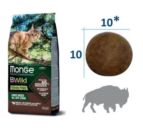Monge Cat Bwild Grain Free Large Breed (Буйвол) 1,5 кг