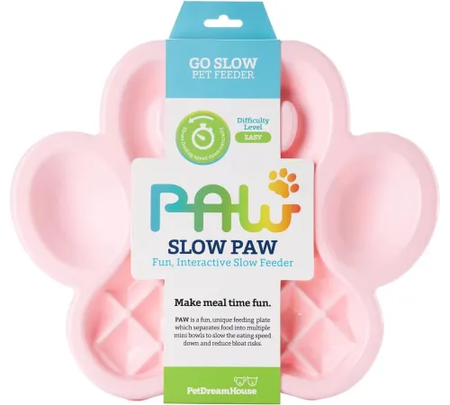 PetDreamHouse Миска для медленного кормления PAW Slow Feeder, розовая