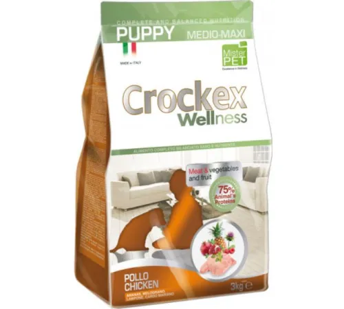 Crockex Wellness Puppy Medium/Maxi (Курица и рис), 12 кг