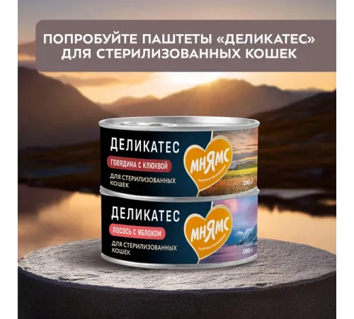 Мнямс Деликатес Куриное филе с тунцом в соусе для стерилизованных кошек, 50 г
