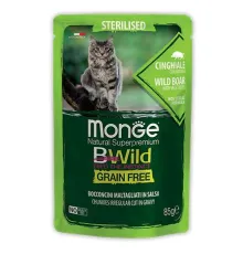 Monge Пауч BWild GF Sterilised Cat (Кабан, овощи), 85 г