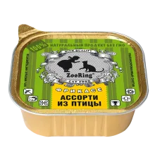 ZooRing Паштет Ассорти из птицы для кошек, 100 г х 16 шт (уп)