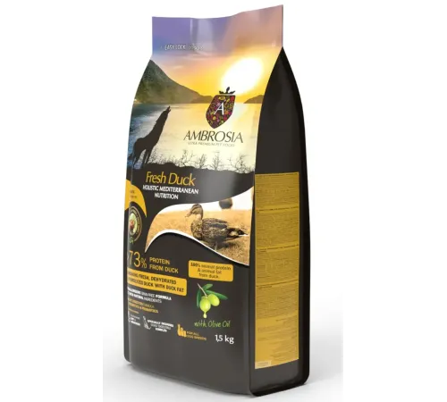 AMBROSIA Mediterranean Adult All Breeds (Утка), 1,5 кг
