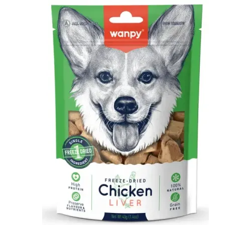 Wanpy Dog Сублимированное лакомство Курица и печень, 40 г