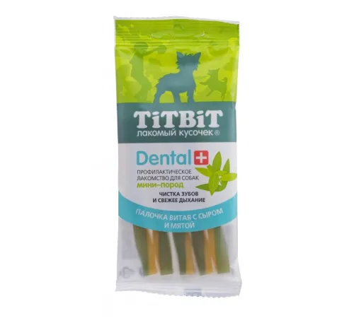 ТИТБИТ Палочка витая с сыром Dental+, 30 г