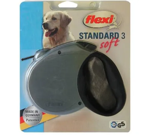 Рулетка Flexi Standard Soft S трос 5 м, серый